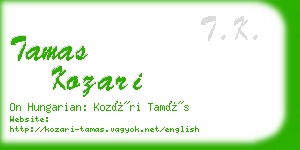 tamas kozari business card